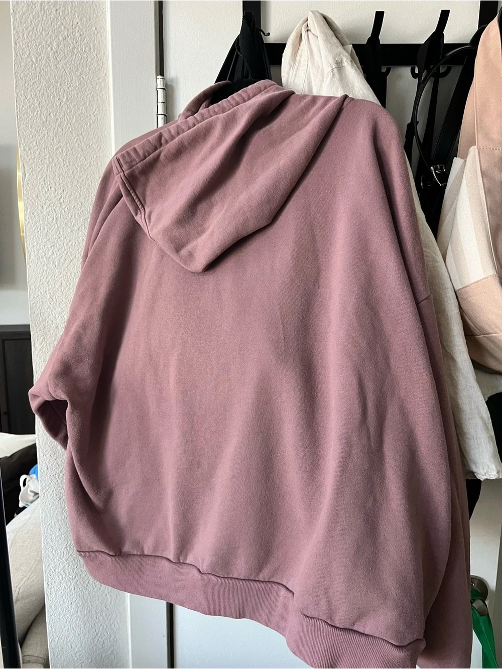 ALO Yoga Mauve Pullover Hoodie with Drawstrings